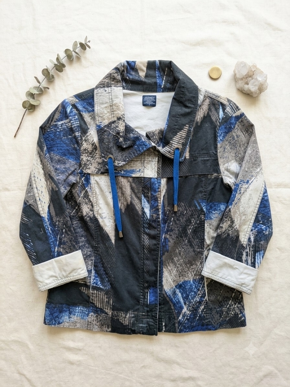 Jockey Abstract Graphic Jacket Art Teacher Core Eclectic Grandpa Lagenlook